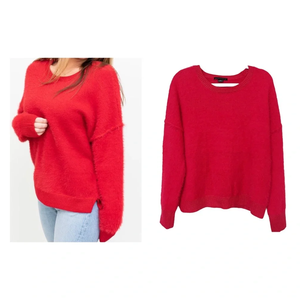 SANCTUARY FLUFF IT UP SWEATER ROUGE Size M - Picture 11 of 14